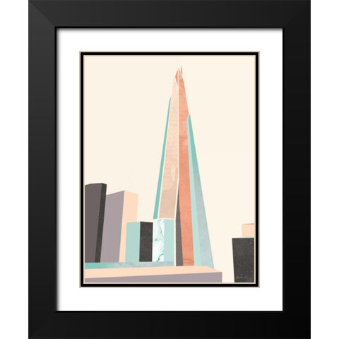 Graphic Pastel Architecture I Black Modern Wood Framed Art Print with Double Matting by Green Lili