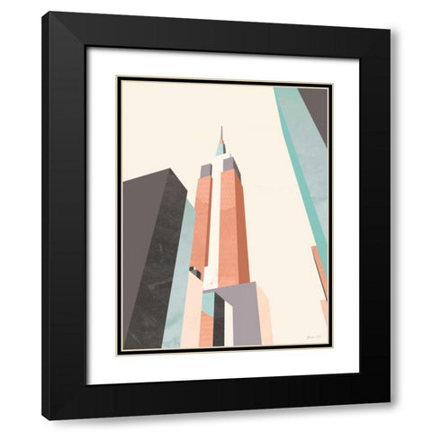 Graphic Pastel Architecture III Black Modern Wood Framed Art Print with Double Matting by Green Lili