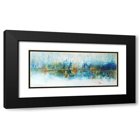 Aqua Azul Black Modern Wood Framed Art Print with Double Matting by Herrera, Leticia