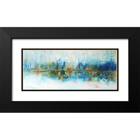 Aqua Azul Black Modern Wood Framed Art Print with Double Matting by Herrera, Leticia