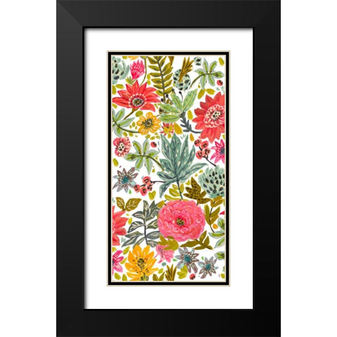 Multi Bloom Floral I Black Modern Wood Framed Art Print with Double Matting by Fields, Karen