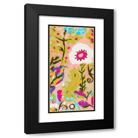 Pink Boho Floral II Black Modern Wood Framed Art Print with Double Matting by Fields, Karen
