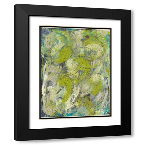 Citron Circuit I Black Modern Wood Framed Art Print with Double Matting by Holland, J.