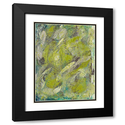 Citron Circuit II Black Modern Wood Framed Art Print with Double Matting by Holland, J.