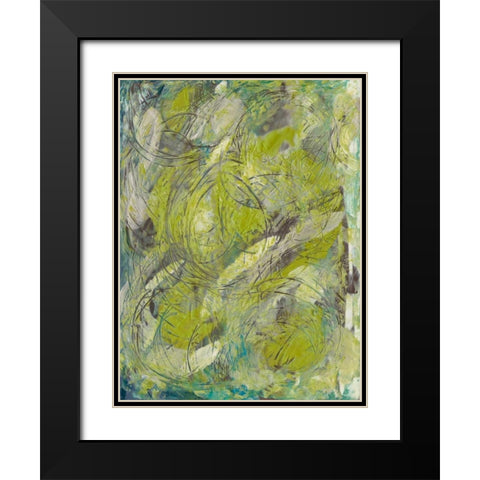 Citron Circuit II Black Modern Wood Framed Art Print with Double Matting by Holland, J.