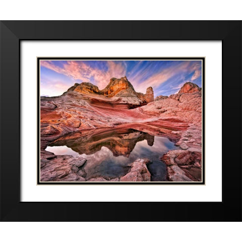 Arizona Reflection I Black Modern Wood Framed Art Print with Double Matting by Drost, David