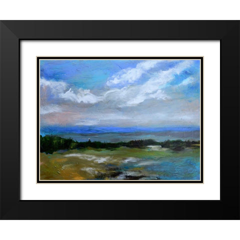 Beach and Sky I Black Modern Wood Framed Art Print with Double Matting by Fields, Karen