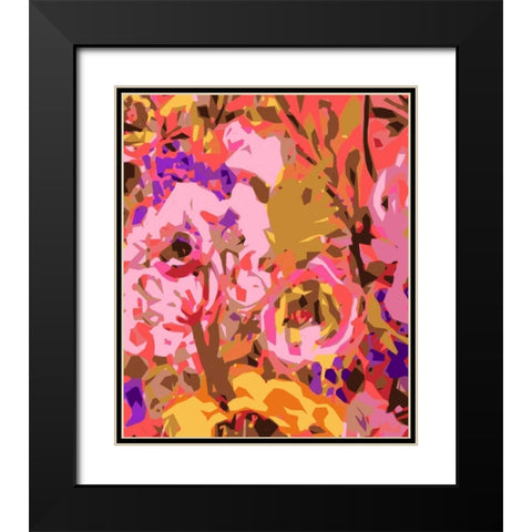 Warm Abstract Floral II Black Modern Wood Framed Art Print with Double Matting by Fields, Karen