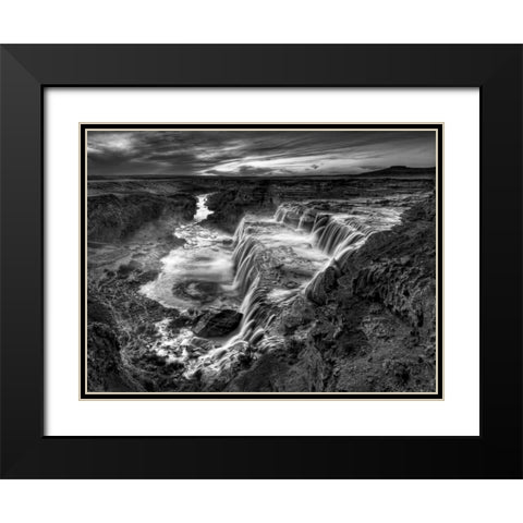 BandW Desert View II Black Modern Wood Framed Art Print with Double Matting by Drost, David