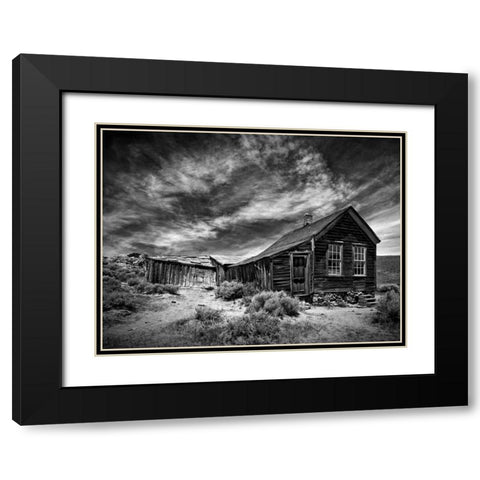 BandW Desert View III Black Modern Wood Framed Art Print with Double Matting by Drost, David