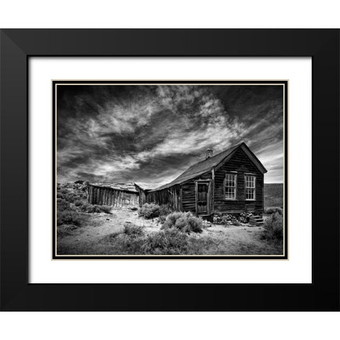 BandW Desert View III Black Modern Wood Framed Art Print with Double Matting by Drost, David