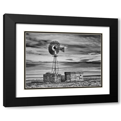 BandW Desert View VI Black Modern Wood Framed Art Print with Double Matting by Drost, David