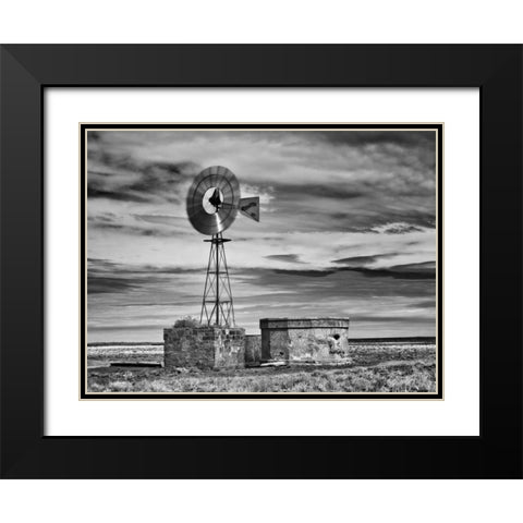 BandW Desert View VI Black Modern Wood Framed Art Print with Double Matting by Drost, David