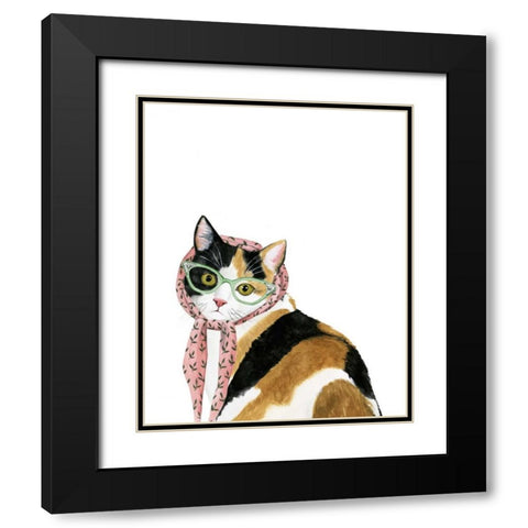 Cool Cat I Black Modern Wood Framed Art Print with Double Matting by Popp, Grace
