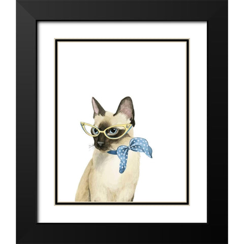 Cool Cat II Black Modern Wood Framed Art Print with Double Matting by Popp, Grace