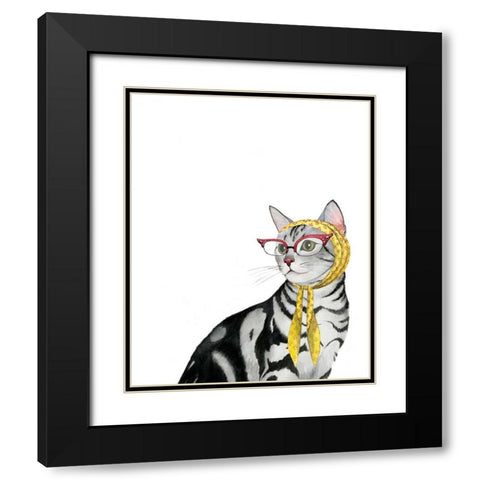 Cool Cat III Black Modern Wood Framed Art Print with Double Matting by Popp, Grace
