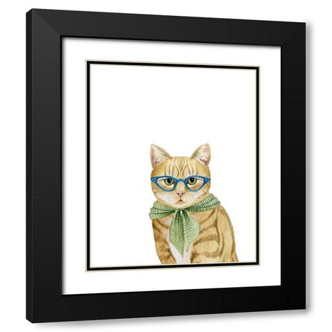 Cool Cat IV Black Modern Wood Framed Art Print with Double Matting by Popp, Grace