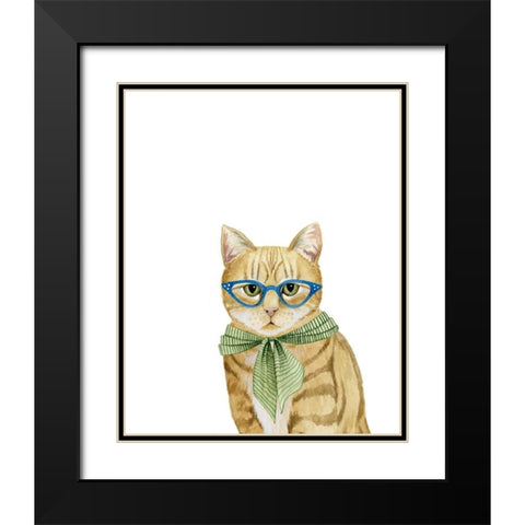 Cool Cat IV Black Modern Wood Framed Art Print with Double Matting by Popp, Grace