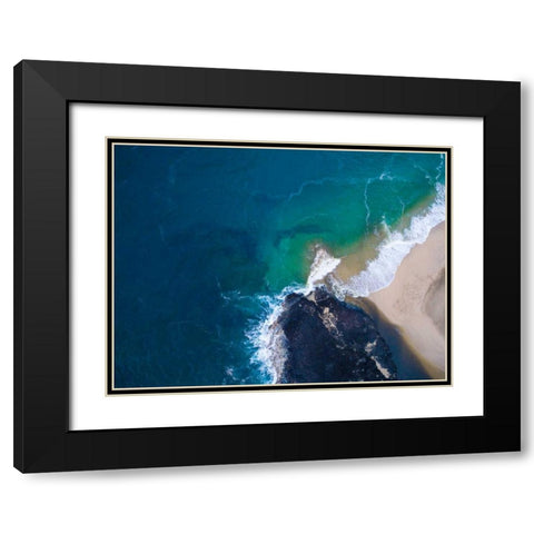 Hawaii View I Black Modern Wood Framed Art Print with Double Matting by Mead, Adam