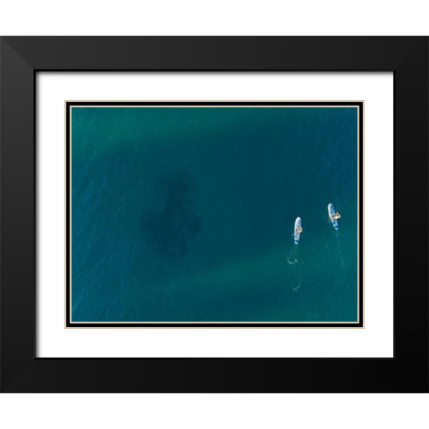Hawaii View V Black Modern Wood Framed Art Print with Double Matting by Mead, Adam