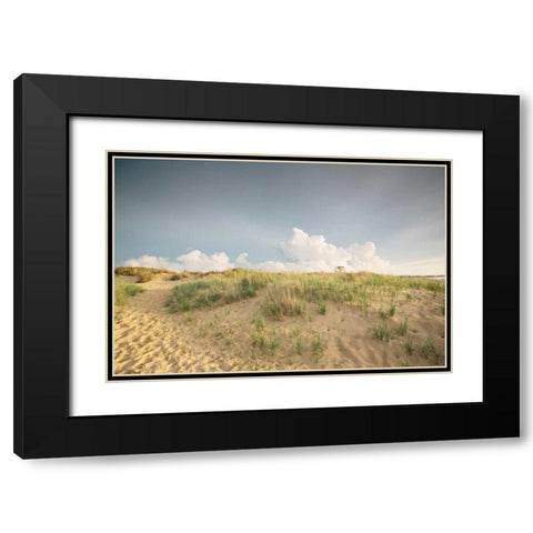 First Landing Dunes V Black Modern Wood Framed Art Print with Double Matting by Mead, Adam
