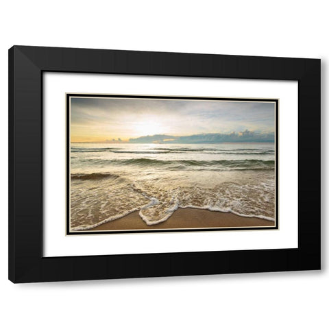 First Landing-Sea II Black Modern Wood Framed Art Print with Double Matting by Mead, Adam