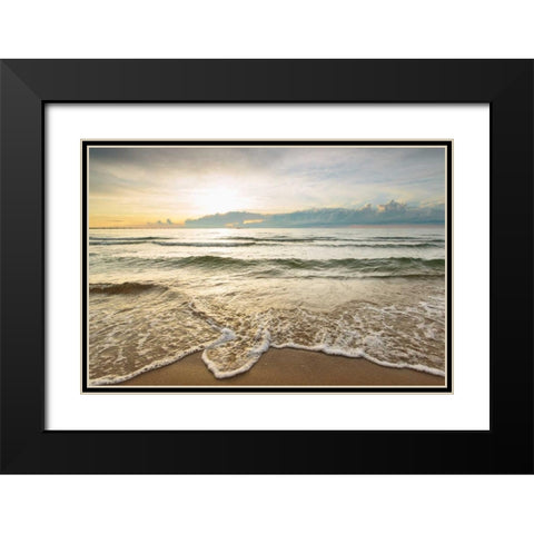 First Landing-Sea II Black Modern Wood Framed Art Print with Double Matting by Mead, Adam