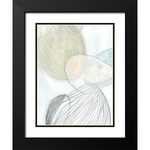 Sea Pebbles I Black Modern Wood Framed Art Print with Double Matting by Vess, June Erica