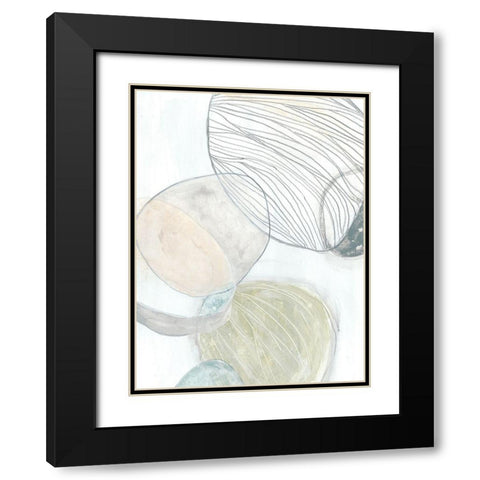 Sea Pebbles II Black Modern Wood Framed Art Print with Double Matting by Vess, June Erica