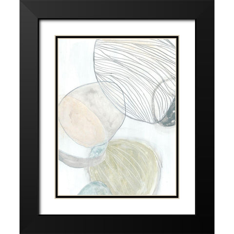 Sea Pebbles II Black Modern Wood Framed Art Print with Double Matting by Vess, June Erica