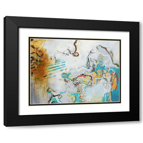 Playful Banter Black Modern Wood Framed Art Print with Double Matting by Drotar, Rikki