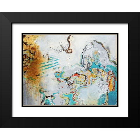 Playful Banter Black Modern Wood Framed Art Print with Double Matting by Drotar, Rikki