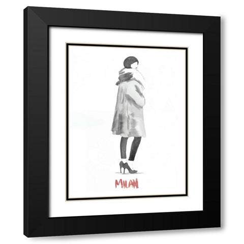 Fashion Week Sketch II Black Modern Wood Framed Art Print with Double Matting by McCavitt, Naomi