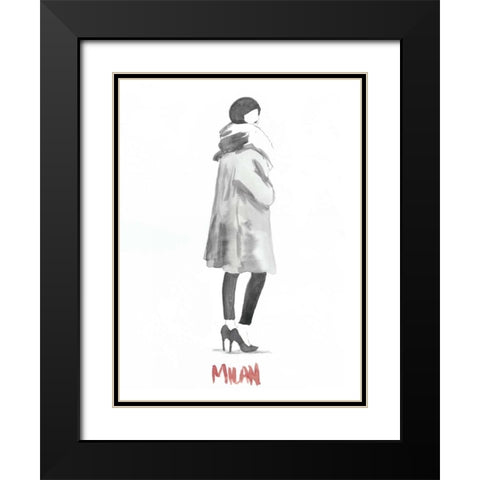 Fashion Week Sketch II Black Modern Wood Framed Art Print with Double Matting by McCavitt, Naomi