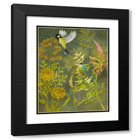 Birding I Black Modern Wood Framed Art Print with Double Matting by Zarris, Chariklia