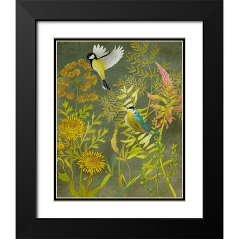 Birding I Black Modern Wood Framed Art Print with Double Matting by Zarris, Chariklia