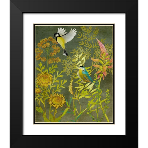 UA CH Birding I Black Modern Wood Framed Art Print with Double Matting by Zarris, Chariklia