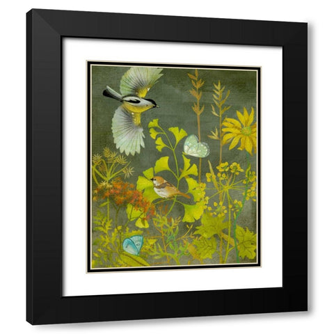 Birding II Black Modern Wood Framed Art Print with Double Matting by Zarris, Chariklia