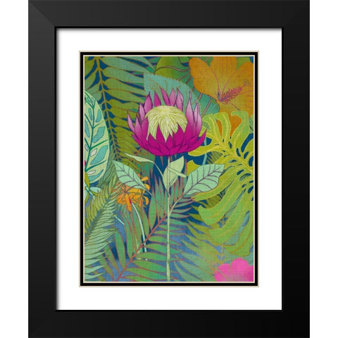 Tropical Tapestry I Black Modern Wood Framed Art Print with Double Matting by Zarris, Chariklia