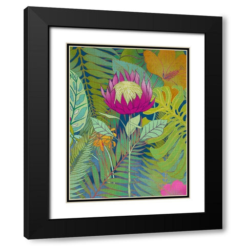 Tropical Tapestry I Black Modern Wood Framed Art Print with Double Matting by Zarris, Chariklia