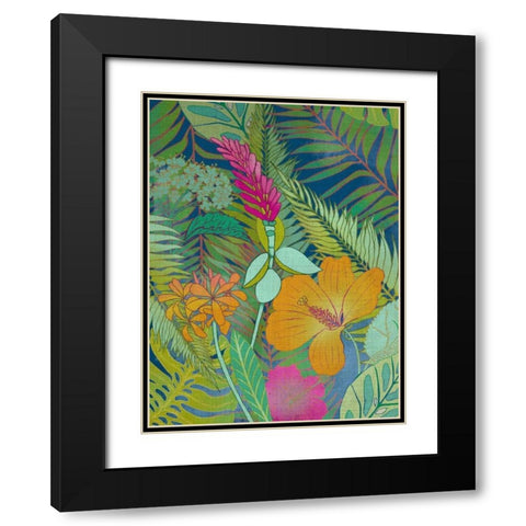 Tropical Tapestry II Black Modern Wood Framed Art Print with Double Matting by Zarris, Chariklia