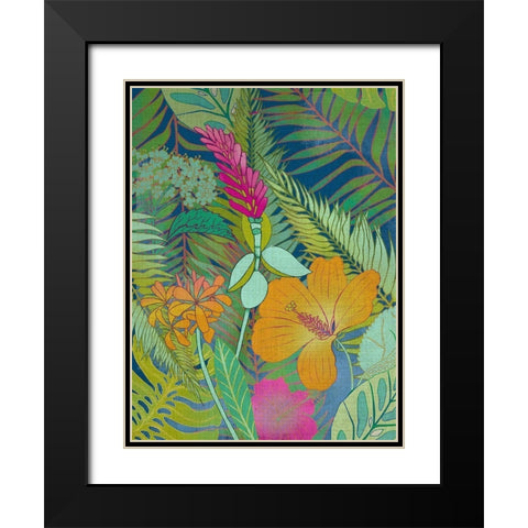 Tropical Tapestry II Black Modern Wood Framed Art Print with Double Matting by Zarris, Chariklia