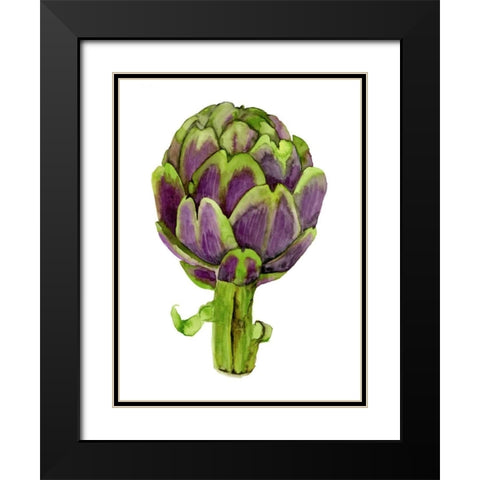 Watercolor Veggie I Black Modern Wood Framed Art Print with Double Matting by McCavitt, Naomi