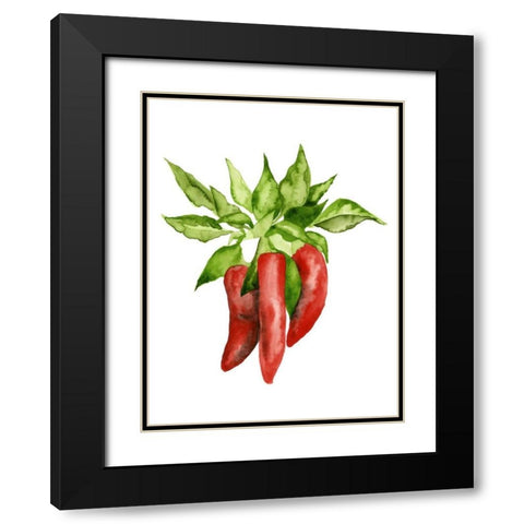 Watercolor Veggie II Black Modern Wood Framed Art Print with Double Matting by McCavitt, Naomi