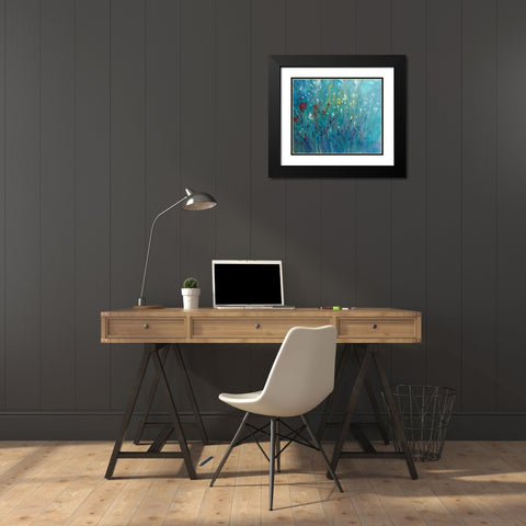 Blue Vision II Black Modern Wood Framed Art Print with Double Matting by OToole, Tim