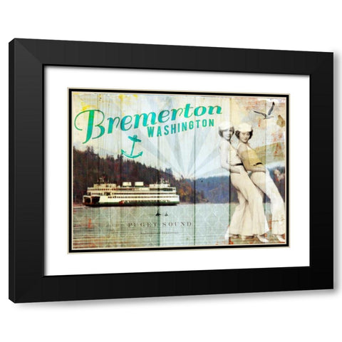 Bremerton Girls Black Modern Wood Framed Art Print with Double Matting by Lloyd, Sandy