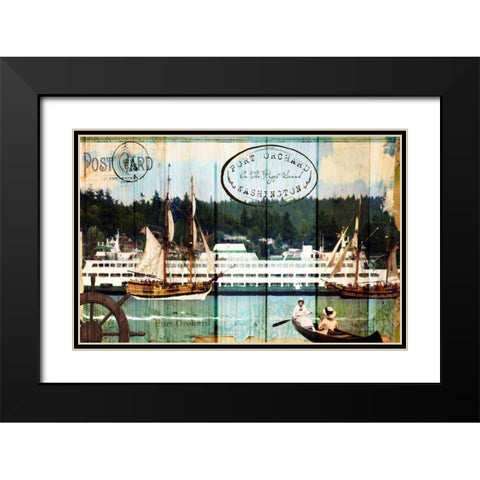 Tall Ships on the Sound Black Modern Wood Framed Art Print with Double Matting by Lloyd, Sandy