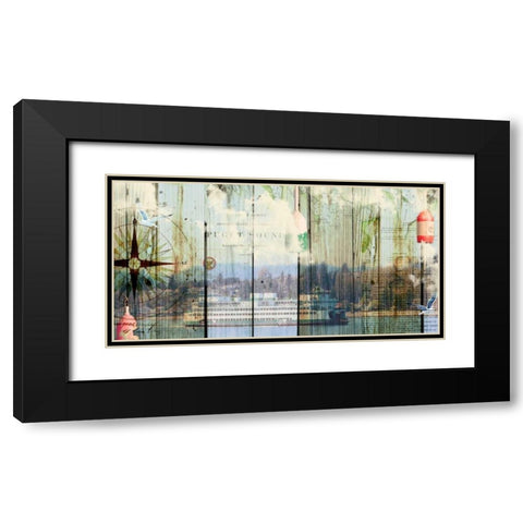 Puget Sound Black Modern Wood Framed Art Print with Double Matting by Lloyd, Sandy