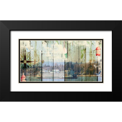 Puget Sound Black Modern Wood Framed Art Print with Double Matting by Lloyd, Sandy
