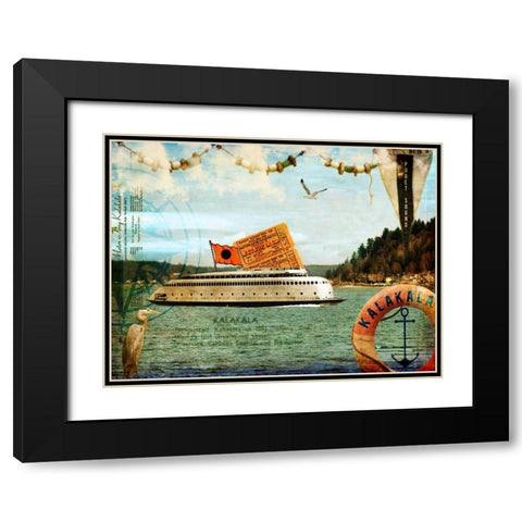 Kalakala Black Modern Wood Framed Art Print with Double Matting by Lloyd, Sandy